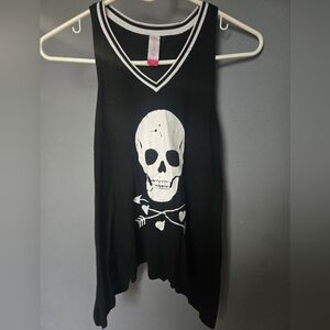 No Boundaries Black Skull Tank Top